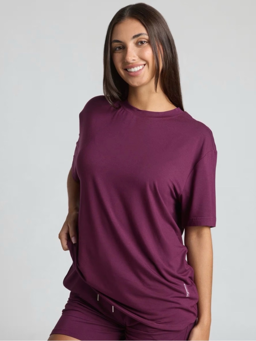 Comfrt Cloud Lounge Tee Plum Oversized Sleep Lounge Shirt NWOT